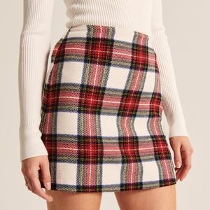 Abercrombie & Fitch Wool-Blend Plaid Mini Skirt